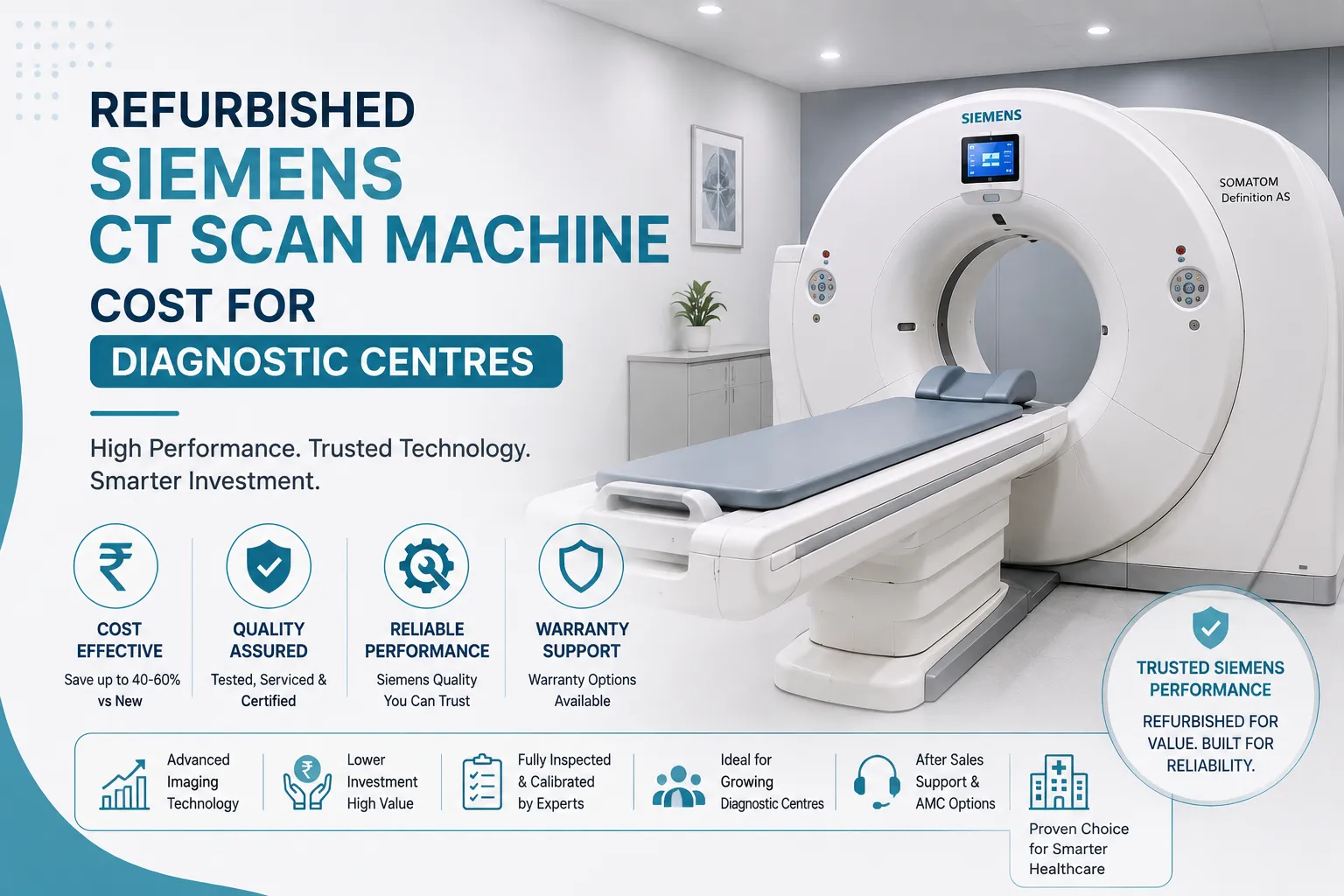 Refurbished Siemens CT Scan Machine Cost for Diagnostic Centres